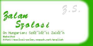 zalan szolosi business card